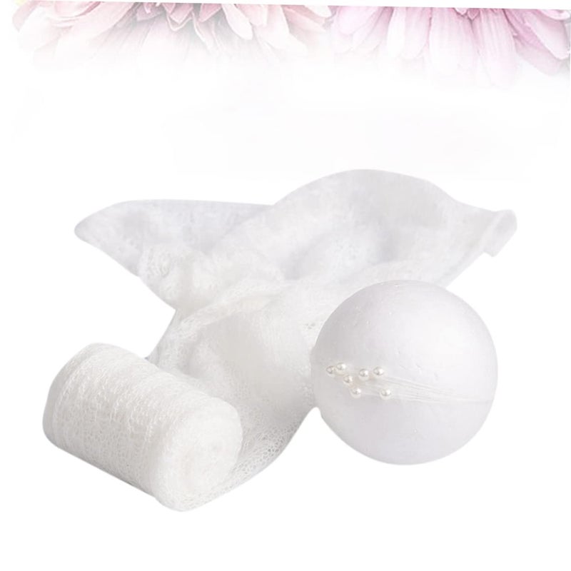 White Mohair Wrap Cloth Headdress For Newborn Baby Photography Props - Image 4