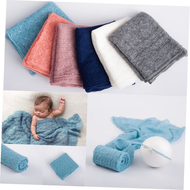 White Mohair Wrap Cloth Headdress For Newborn Baby Photography Props - Image 3