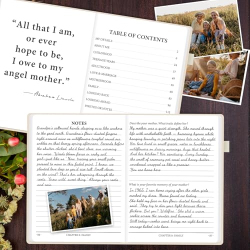 SIMSIMY Mom Life Story Book Journal, A Mother’S Guided Journal with Prompt Questions to Share Her Journey & Memories, Meaningful Family Keepsake Gift for Mother's Day, Birthday, Christmas - Image 3