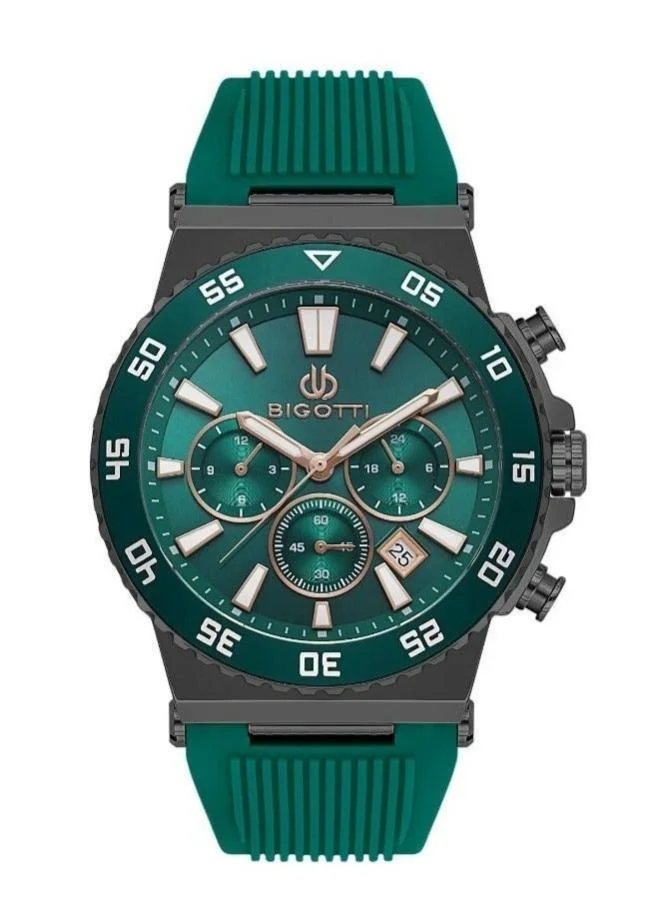BIGOTTI Bigotti - Raffinato Men Watch | Silicone BandBrass Case | Analog | Round Dial | Mineral Glass | Japanese Quartz | Water Resistant 50 Meters