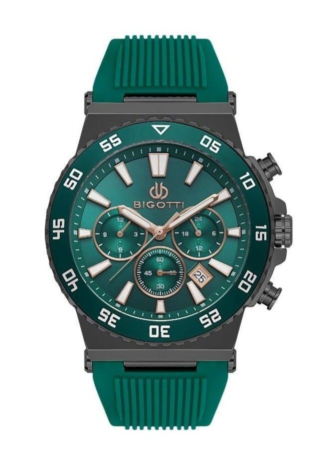 Bigotti - Raffinato Men Watch | Silicone BandBrass Case | Analog | Round Dial | Mineral Glass | Japanese Quartz | Water Resistant 50 Meters - Image 1