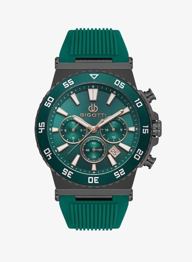 Bigotti - Raffinato Men Watch | Silicone BandBrass Case | Analog | Round Dial | Mineral Glass | Japanese Quartz | Water Resistant 50 Meters - Image 2