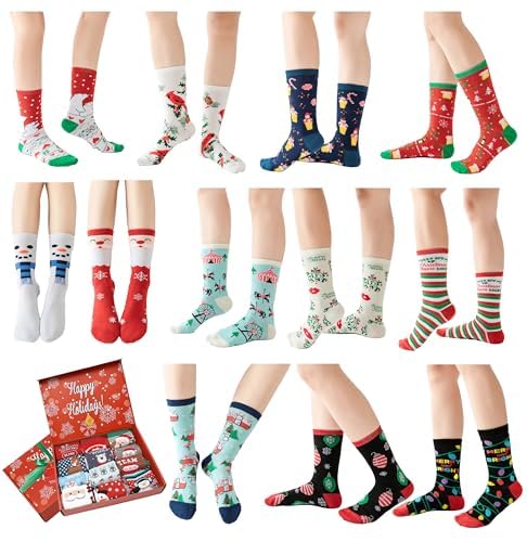 Gilbins 12 Pair, Holiday Christmas Socks, 12 Different Designs,Cheerful Messages For The Holidays, Women Size 9-11 - Image 3