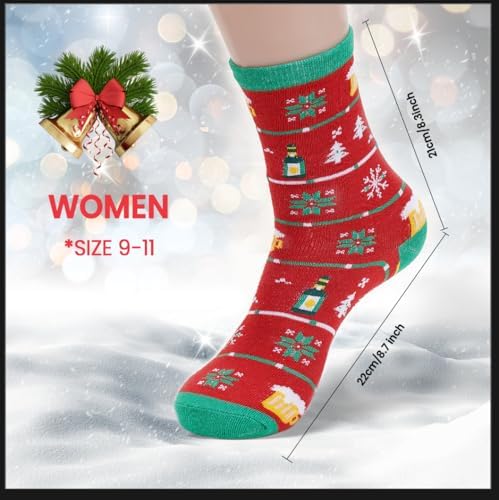 Gilbins 12 Pair, Holiday Christmas Socks, 12 Different Designs,Cheerful Messages For The Holidays, Women Size 9-11 - Image 5