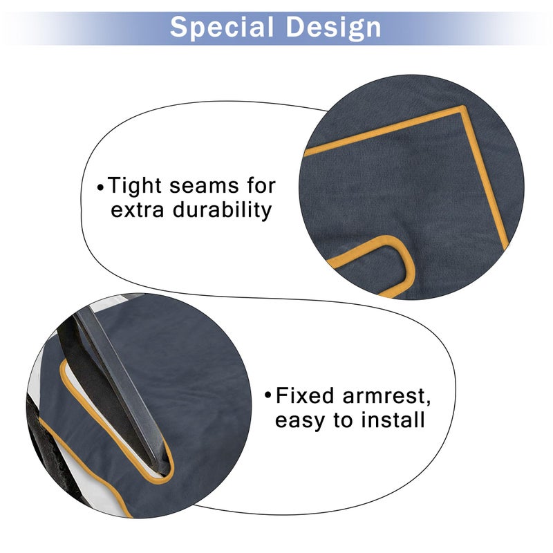 ENYORSEL ENYORSEL Golf Cart Seat Covers, Gray Gold Golf Cart Seat Towel Blanket for All EZGO, Yamaha, Club Cars, Icon and More 2/4-seats Cart, 100% Microfiber, Essential Golf Cart Accessories, 51'' x 30'' - Image 2
