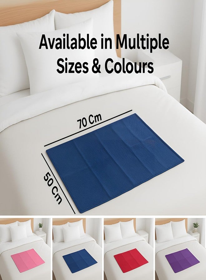 AWEJOY Waterproof Baby Dry Sheet (50×70 cm) | Cotton Quick Dry Bed Protector for Baby | Soft, Reusable, Washable & Absorbent Sheet for Newborns Infant & Toddlers (Pink + Sky Blue, Small) - Image 2