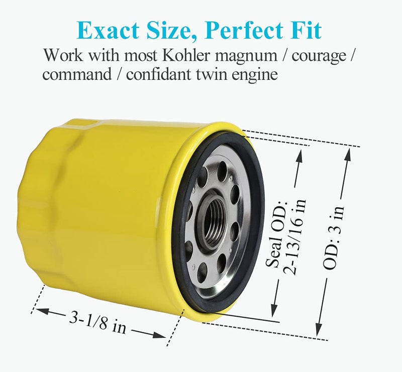 HOODELL 2 Pack 52 050 02-S Oil Filter, Pro Performance for Kohler M18 M20 SV715 SV725 SV735 CV13S CV15S CV22S Engine 52 050 02 5205002S 52 050 02-S1 Oil Filter - Image 4