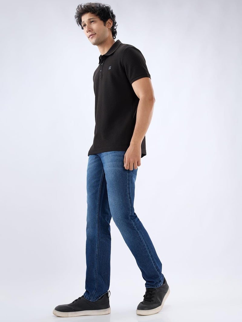 Spykar Men's Ricardo Straight Fit Mid-Rise Casual Jeans Dark Blue - Image 2