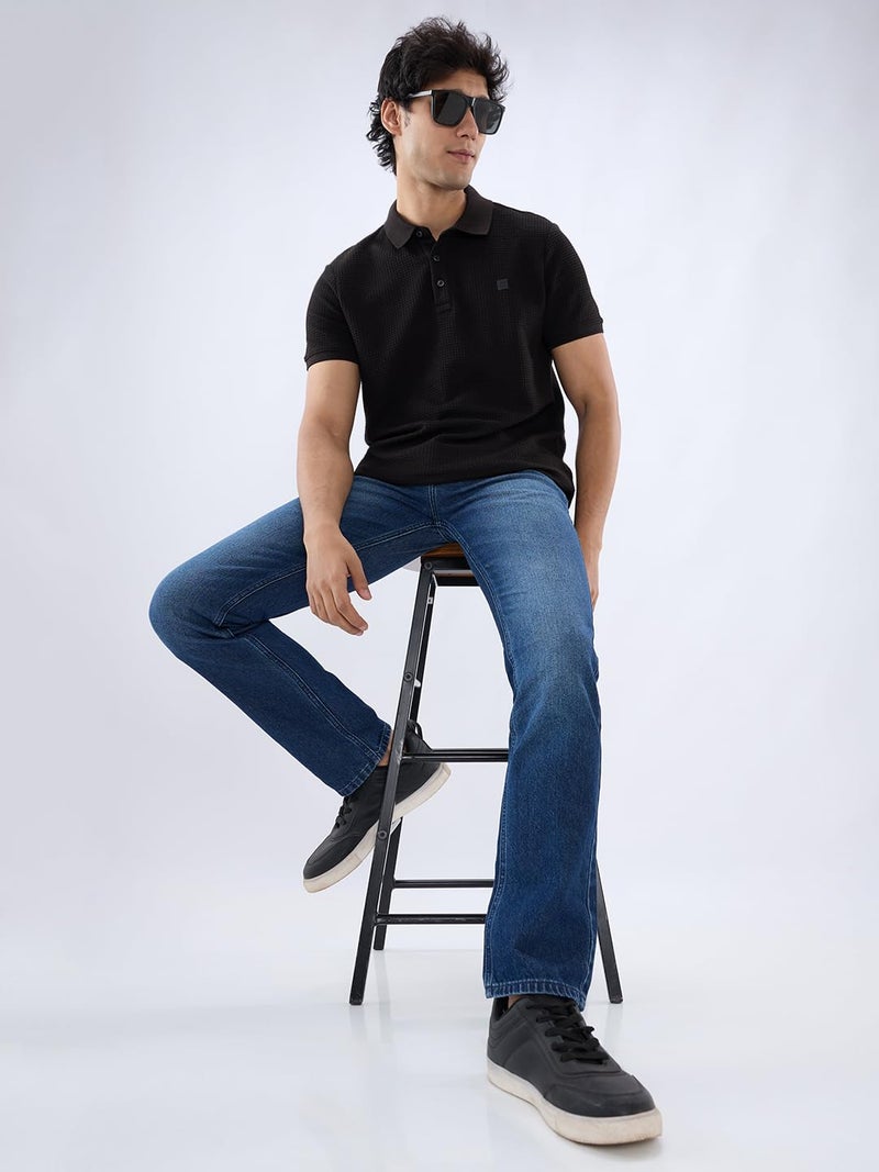 Spykar Men's Ricardo Straight Fit Mid-Rise Casual Jeans Dark Blue - Image 4