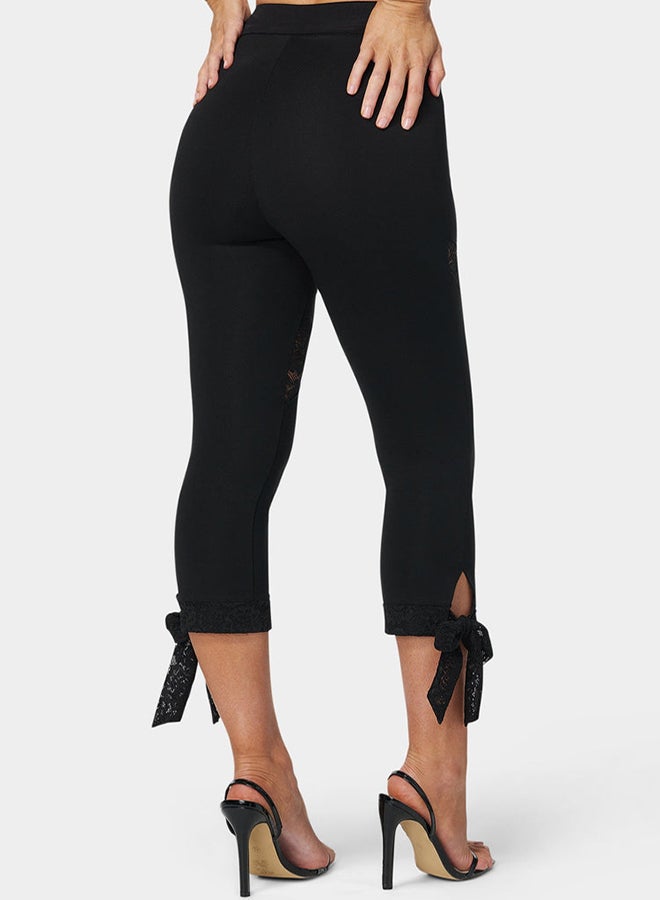bebe Lace Insert Bow Capri Legging  - Image 3