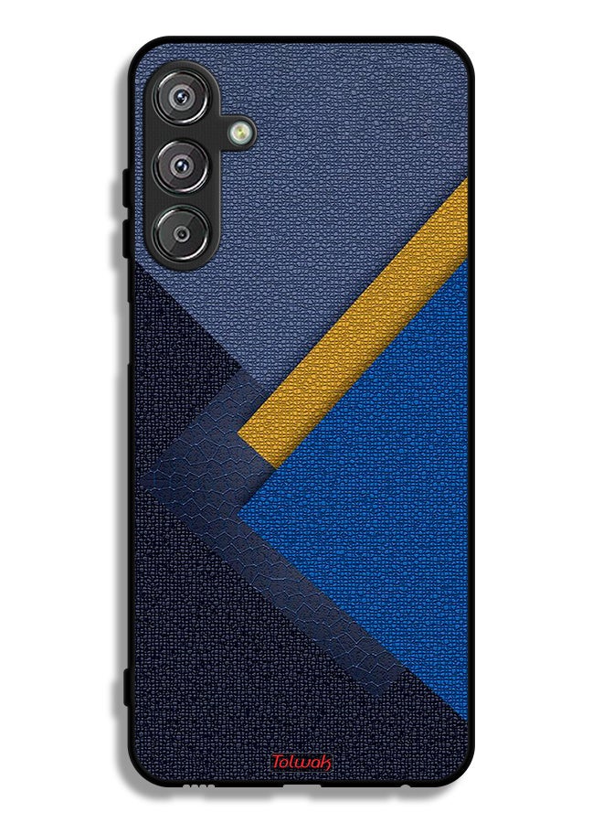Tolwak Samsung Galaxy F15 5G Protective Case Cover Triangles Leather Shades Pattern - Image 1