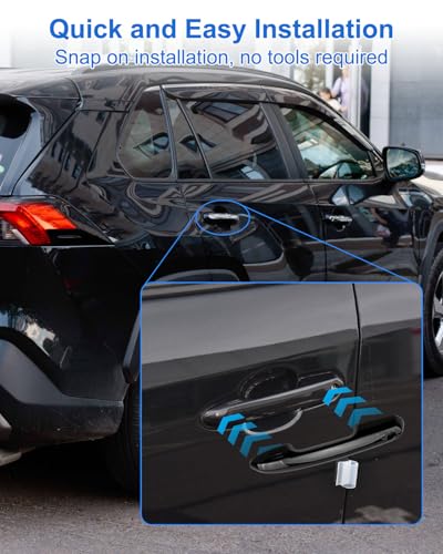 HUQUZN Snap-on Door Handle Cover Protector Fit for Toyota Rav4 2019-2025 Highlander 2020-2024, Exterior Handle Protectors Without Auto Lock Sensors - Image 5