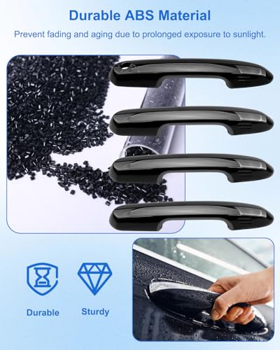 HUQUZN Snap-on Door Handle Cover Protector Fit for Toyota Rav4 2019-2025 Highlander 2020-2024, Exterior Handle Protectors Without Auto Lock Sensors - Image 2