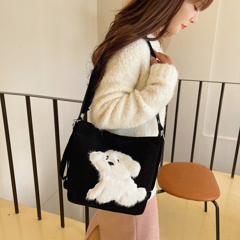 Puppy Shoulder Crossbody Bag New Multi-Functional Large-Capacity Commuter Tote Bag Fashionable Casual Versatile Backpack - Image 2