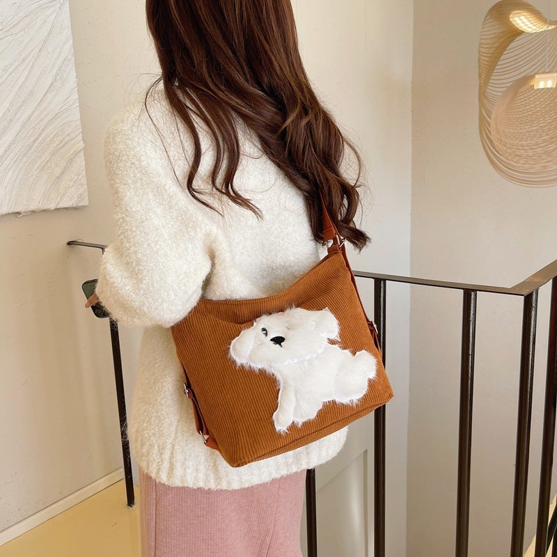 Puppy Shoulder Crossbody Bag New Multi-Functional Large-Capacity Commuter Tote Bag Fashionable Casual Versatile Backpack - Image 5