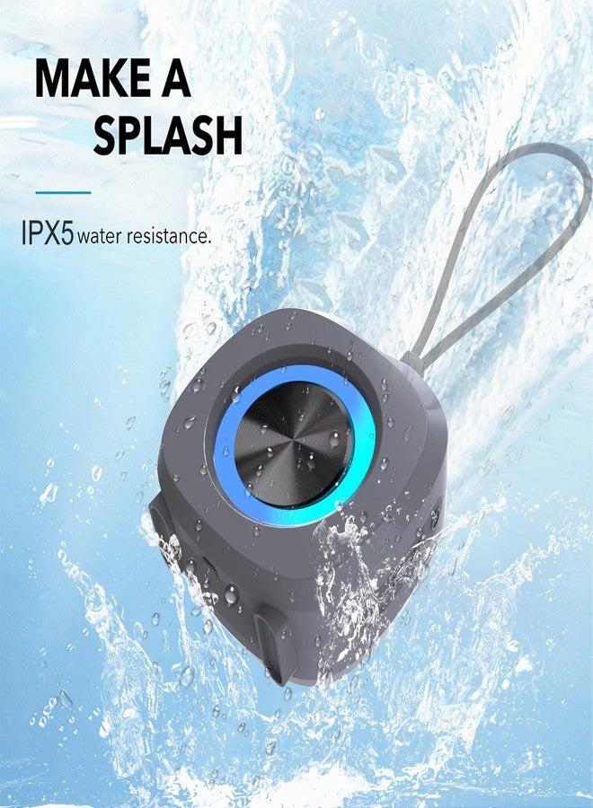 PEICHENG Speaker, Small Portable Bluetooth Wireless IPX5 Waterproof Shower Speaker,Loud Stereo Sound Deep Bass,TWS Paire, RGB Lights,Long Playtime for Outdoor Party, Great Gift,1PC(Gray) - Image 2