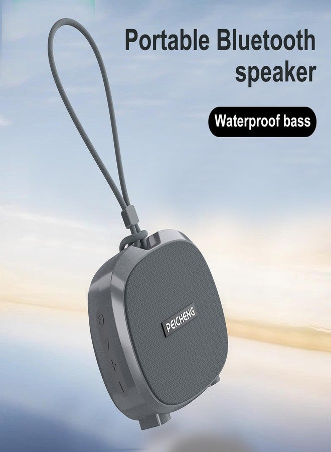 PEICHENG Speaker, Small Portable Bluetooth Wireless IPX5 Waterproof Shower Speaker,Loud Stereo Sound Deep Bass,TWS Paire, RGB Lights,Long Playtime for Outdoor Party, Great Gift,1PC(Gray) - Image 3
