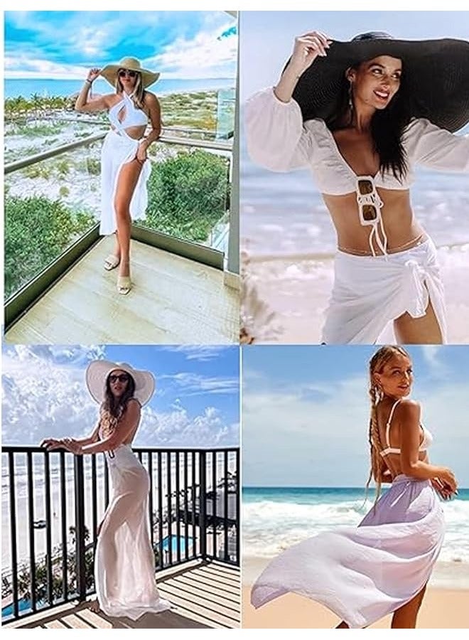 Women Sarong Swimsuit Coverups Chiffon Long Bikini Wraps Sheer Beach Bathing Suit Cover Up - Image 4