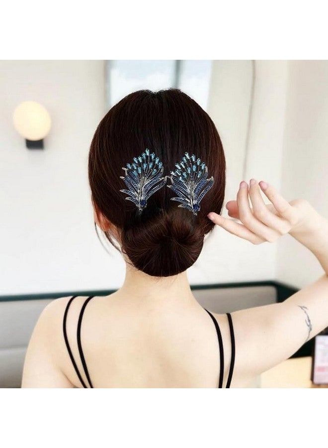 VATTU Juda Hair Bun Accessories for Women, Quick Bun Maker for Hair, Medium Thick Hair Bun Clips for Women, White Floral Rhinestone Hair Style Accessories Twist Bun Clips for Daily Use - Image 2