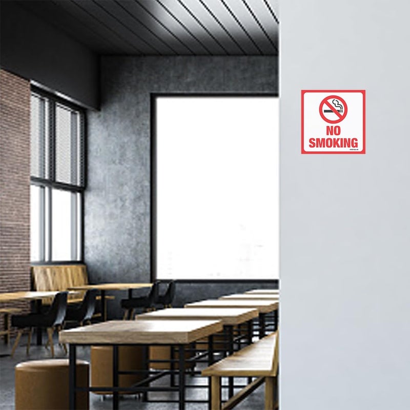 Clickforsign Weather Resistant Long Lasting UV Protected No Smoking Sign Stickers (5.5 x 5.5 inch)- Pack of 4 - Image 4