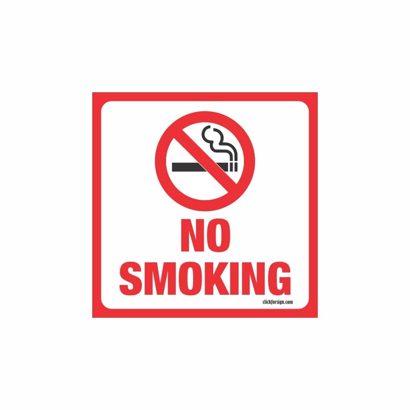 Clickforsign Weather Resistant Long Lasting UV Protected No Smoking Sign Stickers (5.5 x 5.5 inch)- Pack of 4 - Image 2