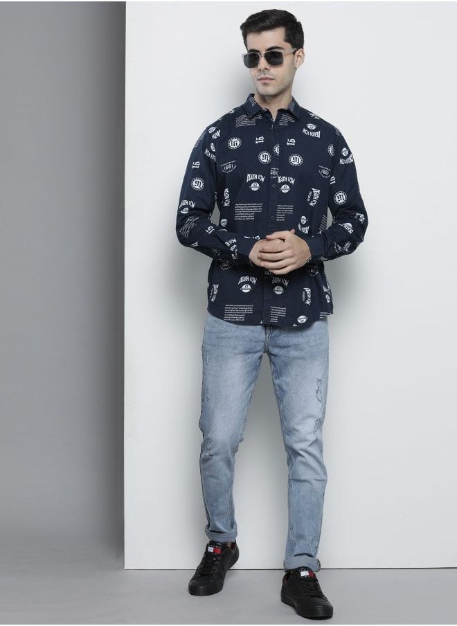 The Indian Garage Co Men Regular Fit Abstract Printed Full Sleeves Spread Collar Casual Shirt  - Image 5