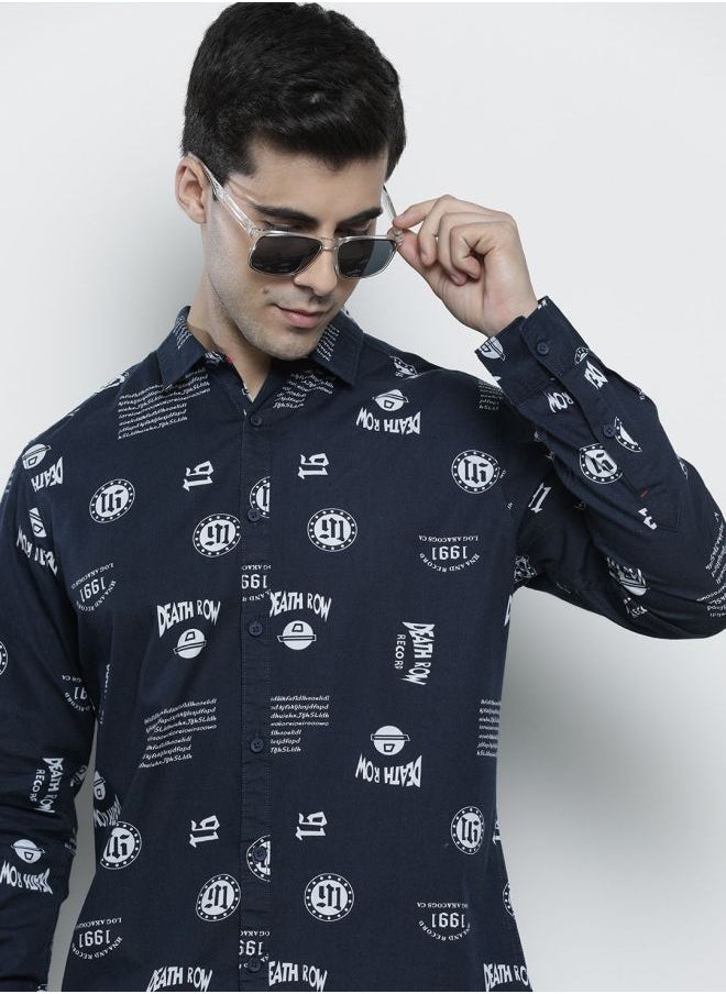 The Indian Garage Co Men Regular Fit Abstract Printed Full Sleeves Spread Collar Casual Shirt  - Image 1