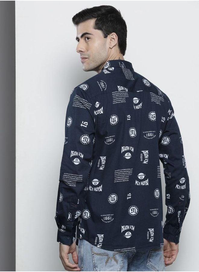 The Indian Garage Co Men Regular Fit Abstract Printed Full Sleeves Spread Collar Casual Shirt  - Image 2