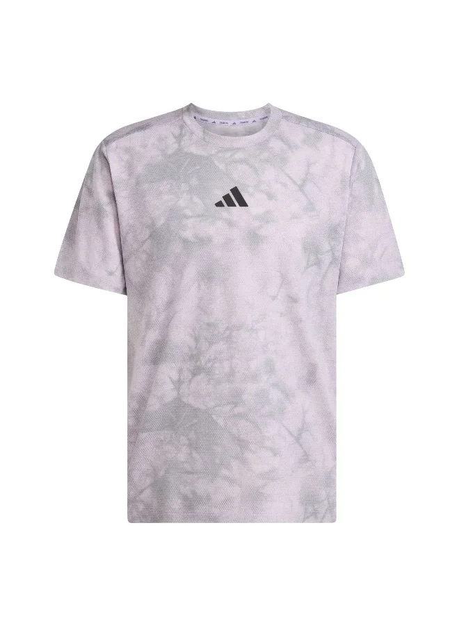 Adidas Power Aop Tee Purple Training T-Shirts For Men XS