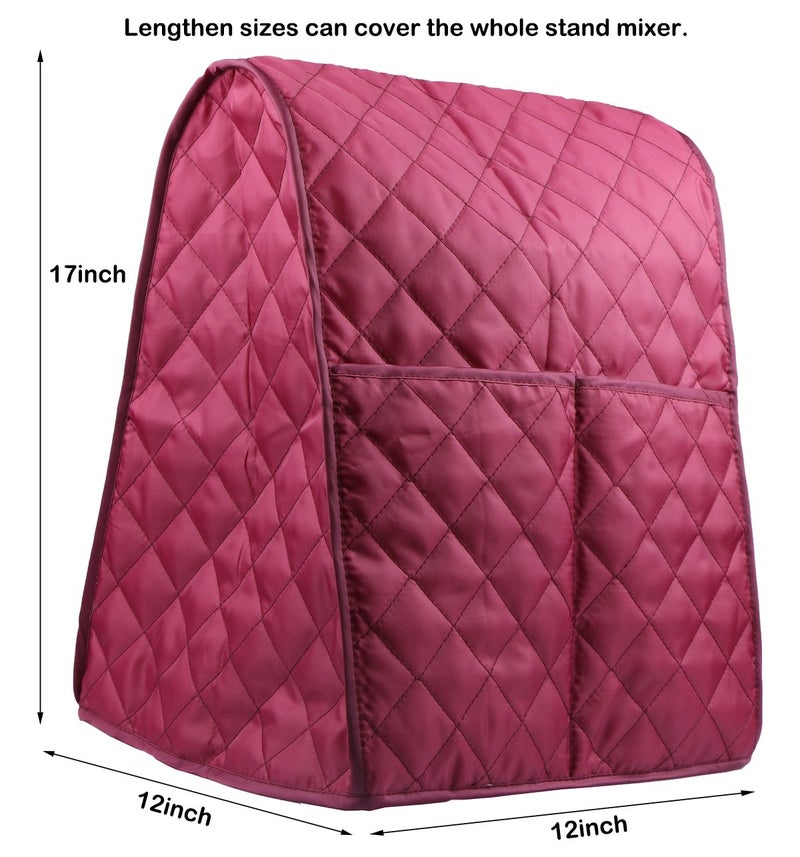Evermarket Stand Mixer Dust Proof Cover with Pocket and Organizer Bag for Kitchenaid,Sunbeam,Cuisinart,Hamilton Mixer (Red) - Image 3