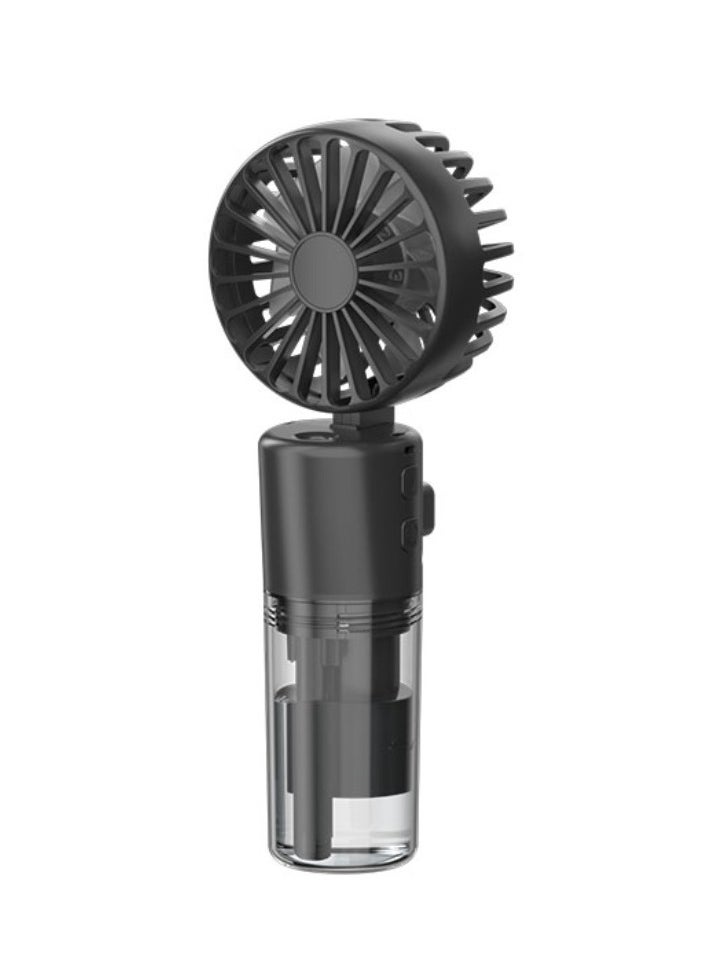 Gasin Portable Handheld Misting Fan - Multifunctional Foldable Desktop and Neck Hanging Fan for Outdoor Use(Black)  - Image 1