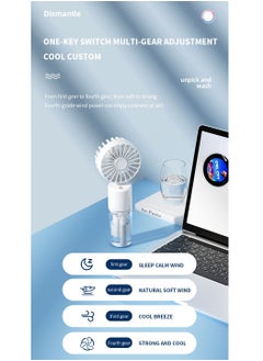 Gasin Portable Handheld Misting Fan - Multifunctional Foldable Desktop and Neck Hanging Fan for Outdoor Use(Black)  - Image 3