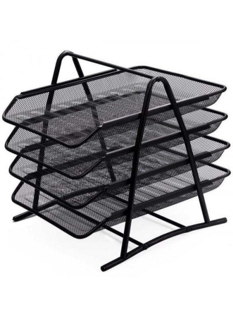 سيمبا سلة ادراج المستندات 4 طبقات حديد اسود