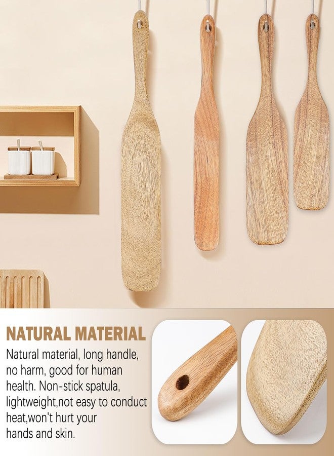 LCJAOF Wooden Spurtles - Slotted Wood Spatula for Stirring Mixing, Non-Stick Kitchen Utensils, 20cm Wooden Cooking Spatula（20.5x6cm） - Image 3