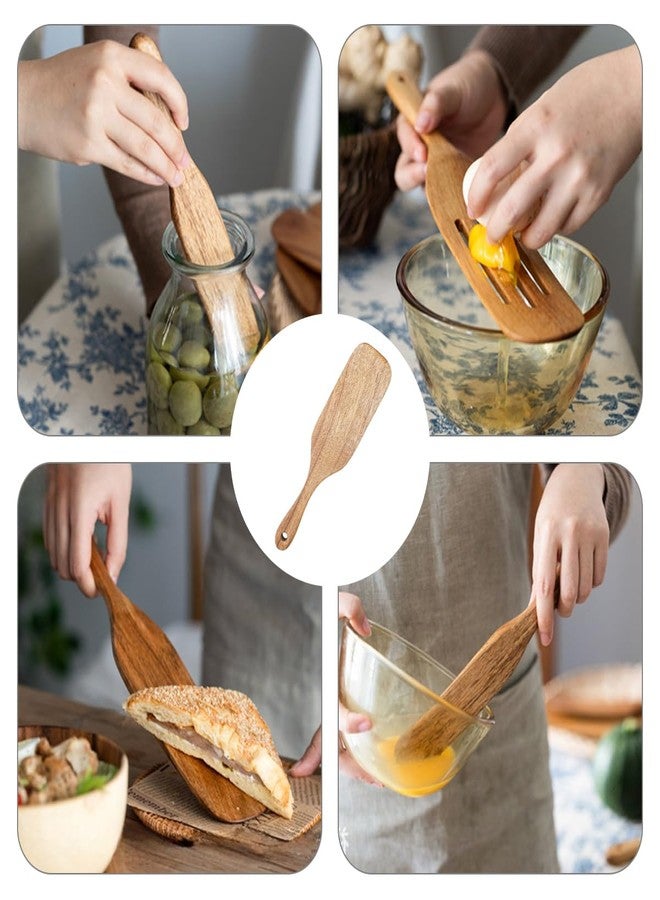 LCJAOF Wooden Spurtles - Slotted Wood Spatula for Stirring Mixing, Non-Stick Kitchen Utensils, 20cm Wooden Cooking Spatula（20.5x6cm） - Image 5