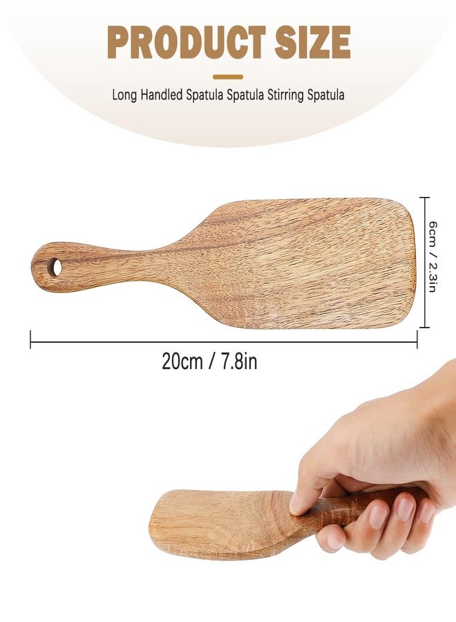 LCJAOF Wooden Spurtles - Slotted Wood Spatula for Stirring Mixing, Non-Stick Kitchen Utensils, 20cm Wooden Cooking Spatula（20.5x6cm） - Image 2