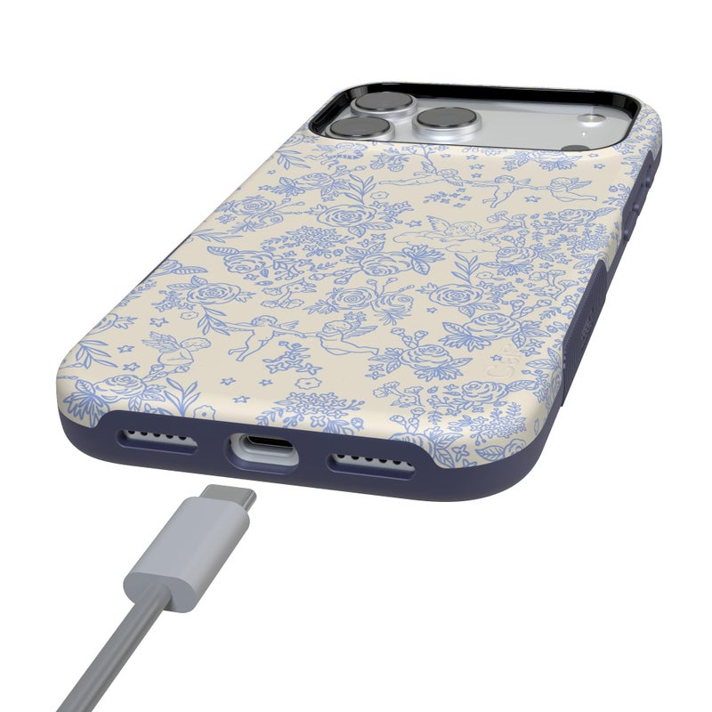 Casely iPhone 17 Pro Case | Cupid's Canvas | Periwinkle Floral | Bold Protective Design | Compatible with MagSafe - Image 5