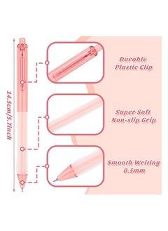 Y&D Retractable Ballpoint Pens, 12 Pcs Fine Point 0.5mm Black Ink Pens Cute Writing Pen with Soft Comfort Grip for Men Women Smooth Office School Supplies, 4 Colors  - Image 5