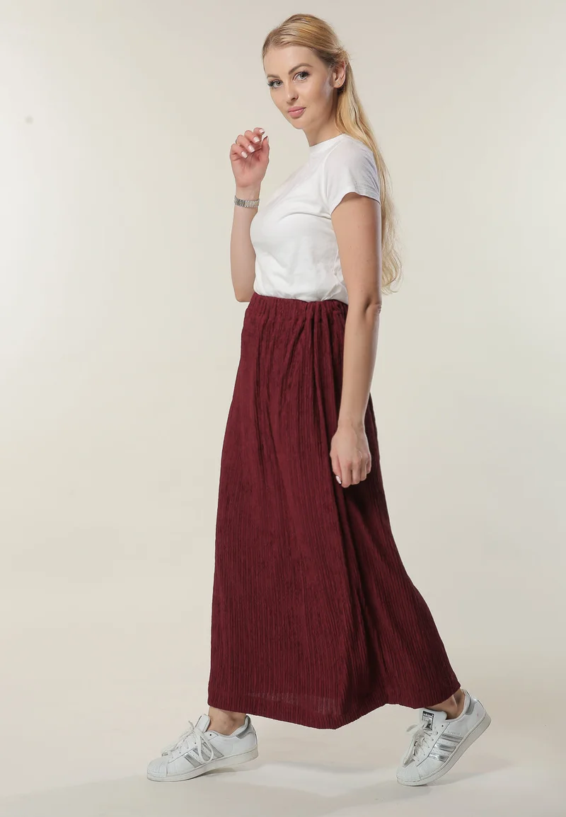 Moistreet High Waist Crepe Maxi Skirt