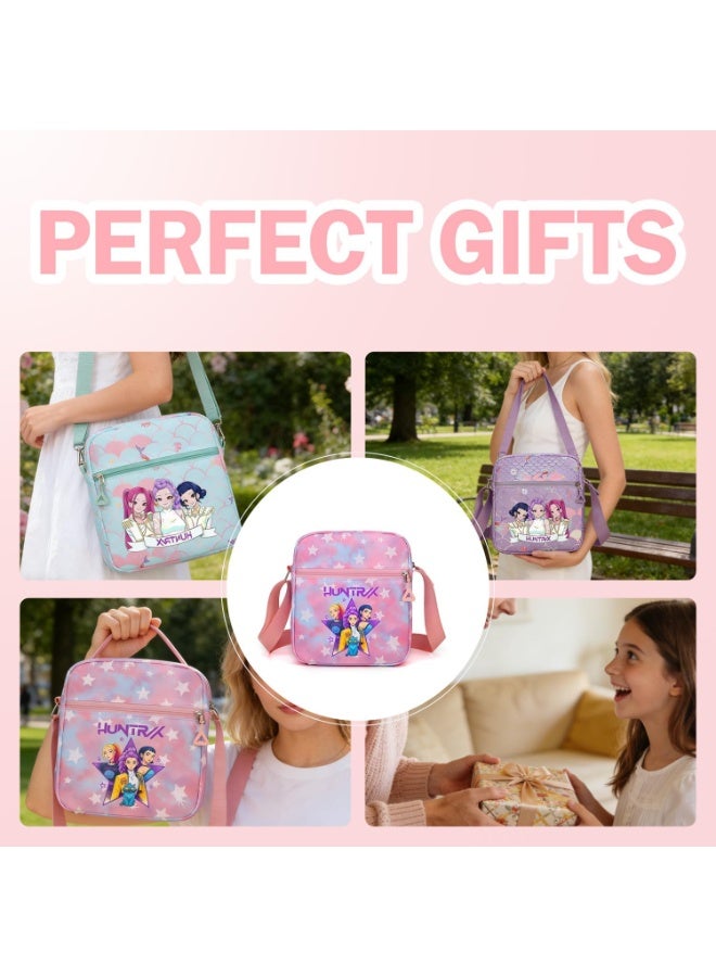 ECLux K-pop, Demon Hunters mini crossbody bag, for Korean idol, also a shoulder bag, features a cartoon pattern design. (pink) - Image 3