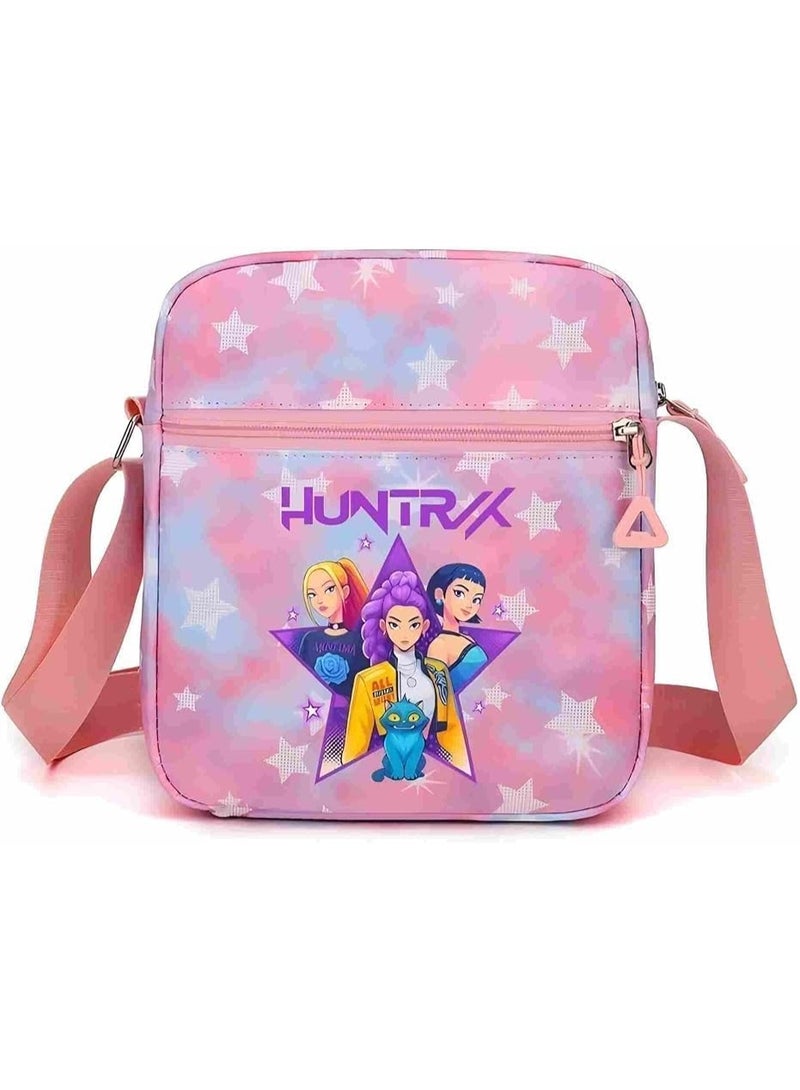 ECLux K-pop, Demon Hunters mini crossbody bag, for Korean idol, also a shoulder bag, features a cartoon pattern design. (pink) - Image 1
