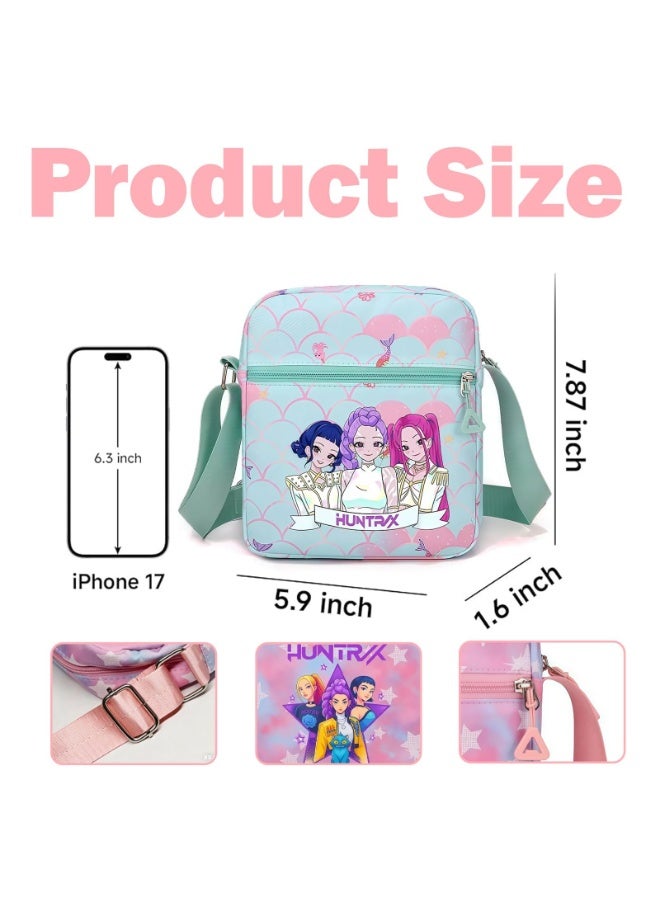 ECLux K-pop, Demon Hunters mini crossbody bag, for Korean idol, also a shoulder bag, features a cartoon pattern design. (pink) - Image 2