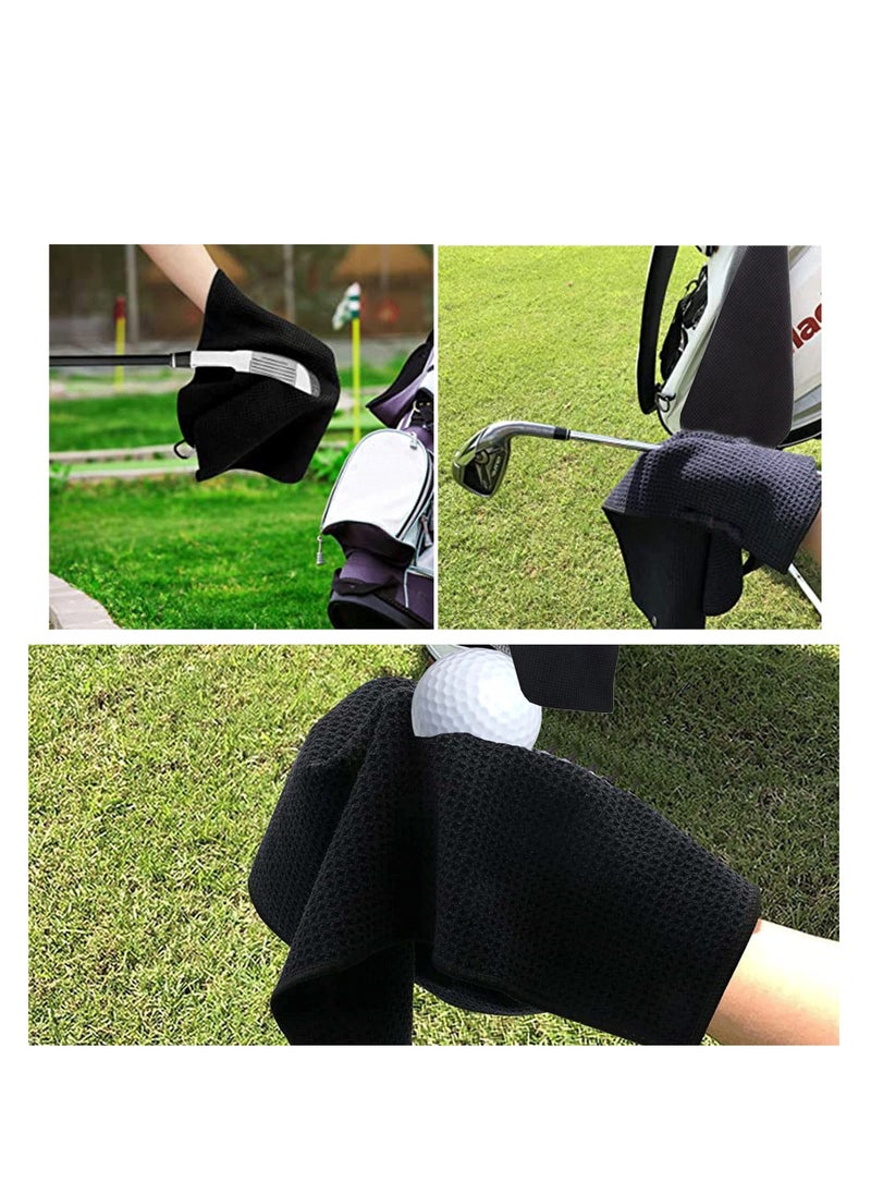 Generic Golf Towels, for Golf Bags With Clip, Small Golf Towel, Microfiber Fabric Absorbent Cleaning Towels Multifunction Towels with Carabiner, for Golf Bags Fitness Sport Outdoor Yoga Camping Gym (2PCS) - Image 5