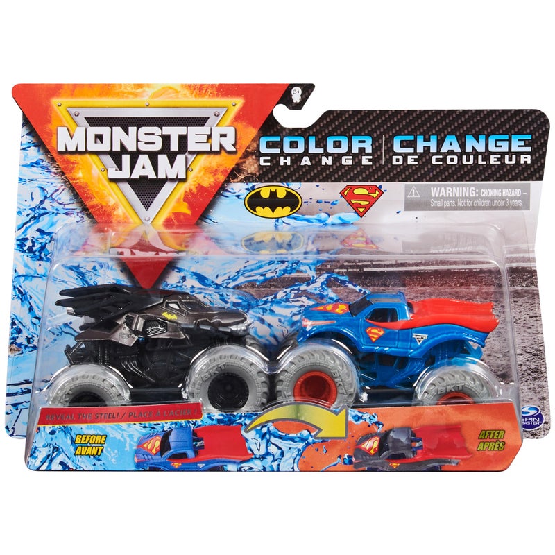 Monster Jam, Official Batman Vs. Superman Color-Changing Die-Cast Monster Trucks, 1:64 Scale - Image 1