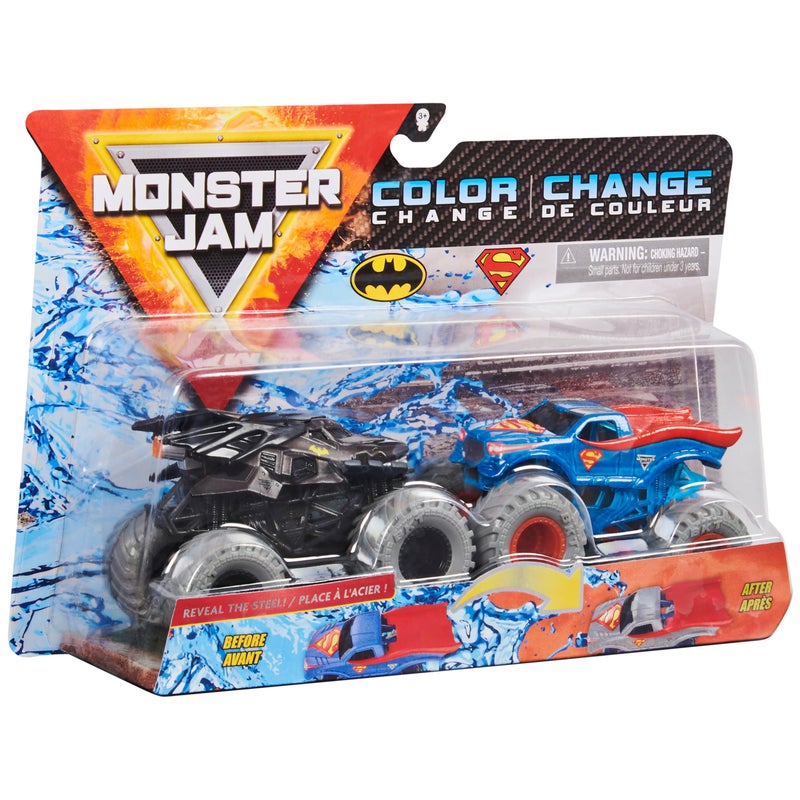 Monster Jam, Official Batman Vs. Superman Color-Changing Die-Cast Monster Trucks, 1:64 Scale - Image 5