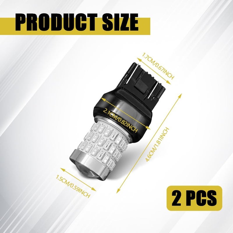 PACLVIO أحدث مصابيح LED 7441 7440 7443 فائقة السطوع ومنخفضة الطاقة 9-30 فولت مع عدسة إسقاط بديلة لمصابيح الفرامل الخلفية والوقوف والإنذار والوقوف والإشارة، عبوة من 2 (أحمر) - Image 2