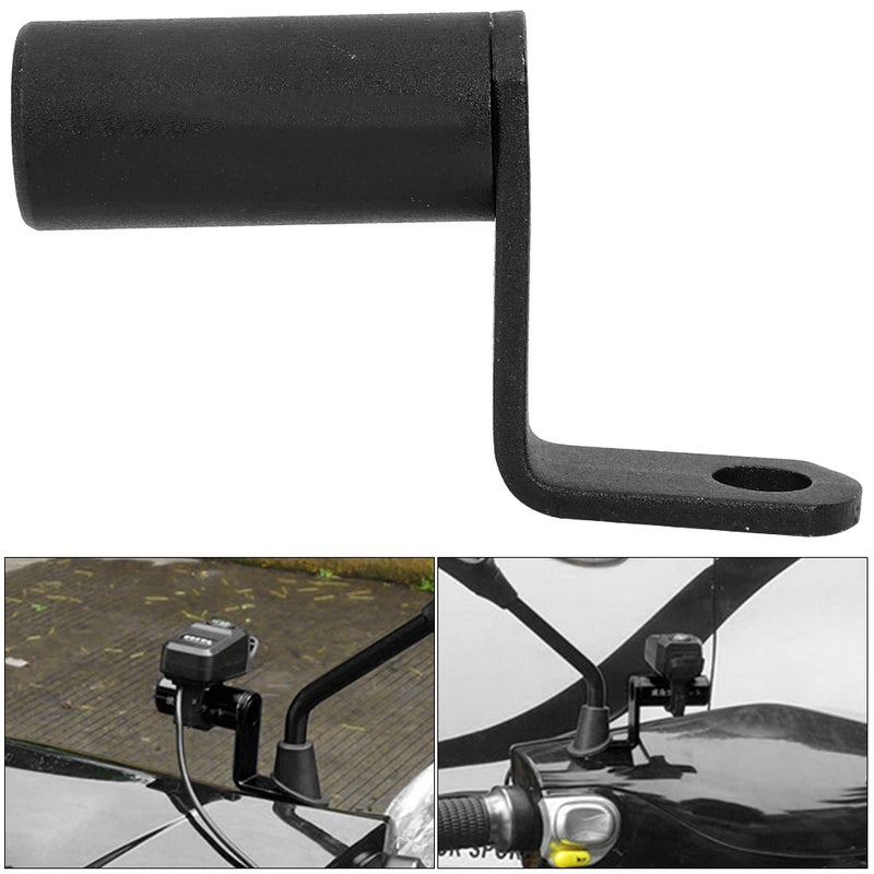 Motorcycle Mirror Bracket Side Rearview Mirror Holder Mount Clamp Bar Phone Holder Black - Image 4