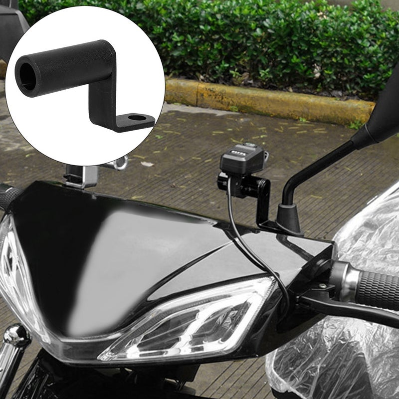 Motorcycle Mirror Bracket Side Rearview Mirror Holder Mount Clamp Bar Phone Holder Black - Image 3
