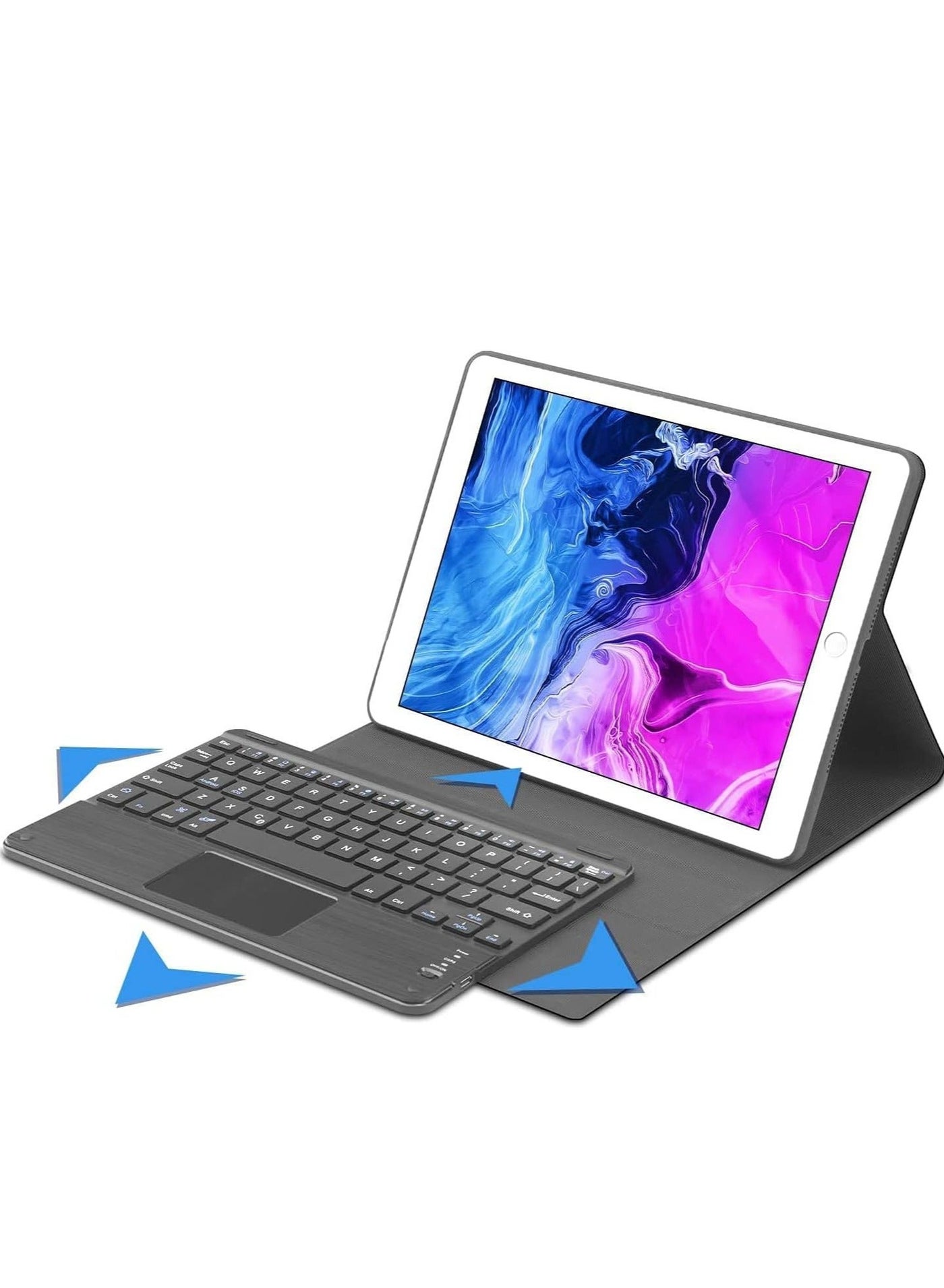 iPad 6th Generation Case with Wireless Bluetooth Keyboard and Touchpad – Folio Cover for iPad Air 2, iPad 5th Gen, and iPad Pro 9.7 Inch – Thin & Light – Black