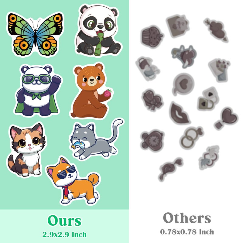 OHOME 100 PCS Water Bottle Stickers for Kids,Cute Animal Aesthetic Sticker Pack - Waterproof Vinyl Kawaii Stickers for Girls Boy Classroom Prizes,Party Favors for Scrapbook, Laptops, Journal,Birthday - Image 4